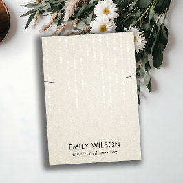 PEARL WIT LICHT SNAREN KETTING BAND DISPLAY VISITEKAARTJE