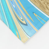 Pearlescent Aqua & Gold Liquid Marble Fleece Deken (Hoek)