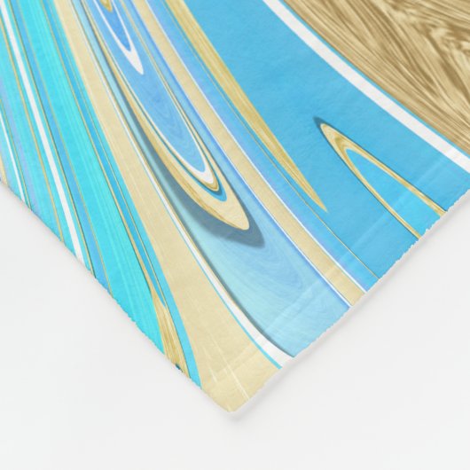 Pearlescent Aqua & Gold Liquid Marble Fleece Deken (Hoek)