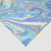 Pearlescent Aqua & Gold Liquid Marble Tissuepapier (Detail)