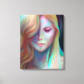 Pearlescent Fantasy AI Art  Etherische Vrouw Canvas Afdruk (Voorkant)