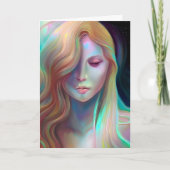 Pearlescent Fantasy AI Art Etherische Vrouw Kaart (Voorkant)
