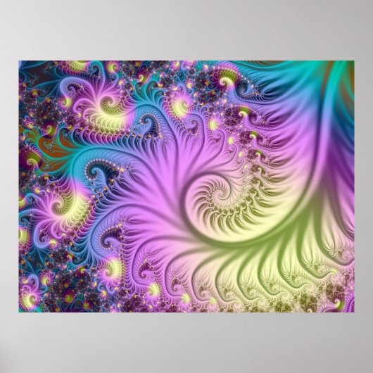 Pearlescent fractal spiraal poster (Voorkant)