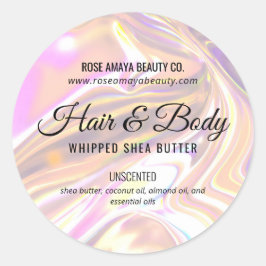 Pearlescent Holographic Beauty Cosmetic Label