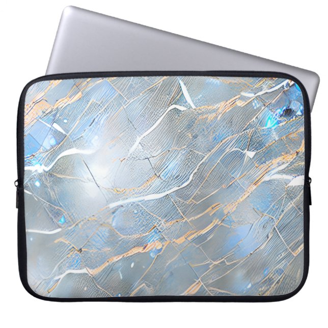 Pearlescent marmer Stone Laptop Sleeve (Voorkant)