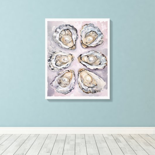 Pearlescent Oyster Art Canvas Wall Art Decor  (Insitu (Houten vloer))