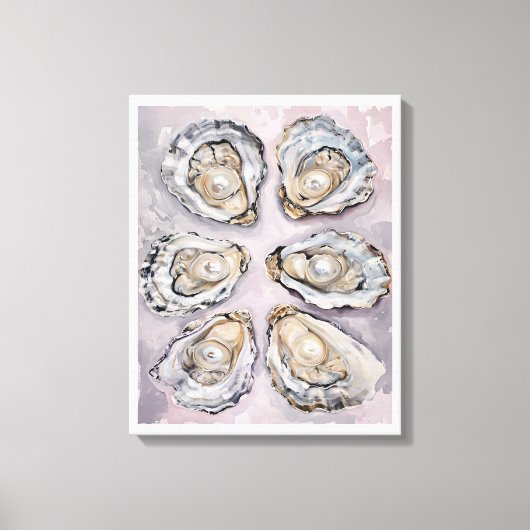 Pearlescent Oyster Art Canvas Wall Art Decor  (Voorkant)