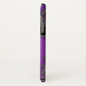 Pearlescent Paars Fractal Monogram iPhone Case (Achterkant / rechts)