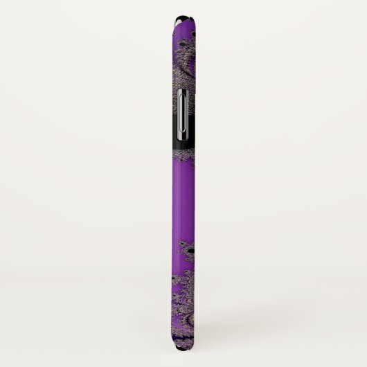 Pearlescent Paars Fractal Monogram iPhone Case (Achterkant / rechts)