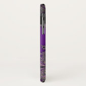 Pearlescent Paars Fractal Monogram iPhone Case (Achterkant/links)