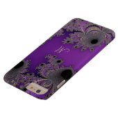 Pearlescent Paars Fractal Monogram iPhone Case (Bodem)