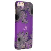 Pearlescent Paars Fractal Monogram iPhone Case (Achterkant/Rechts)