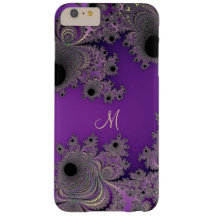 Pearlescent Paars Fractal Monogram iPhone Case