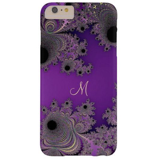 Pearlescent Paars Fractal Monogram iPhone Case (Achterkant)