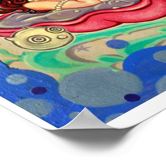 'Pearlesque' kunstdrukkunst - (pop surrealistische Poster (Hoek)