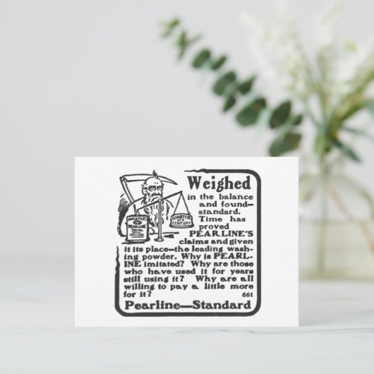 "Pearline Advertisement" Briefkaart (Staand voorkant)
