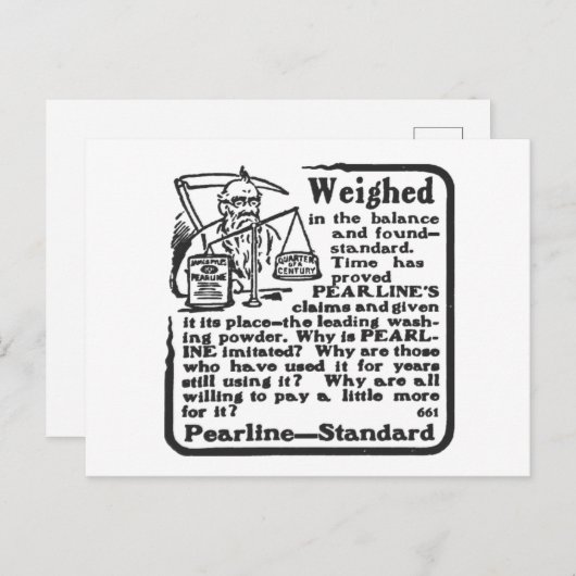 "Pearline Advertisement" Briefkaart (Voorkant / Achterkant)