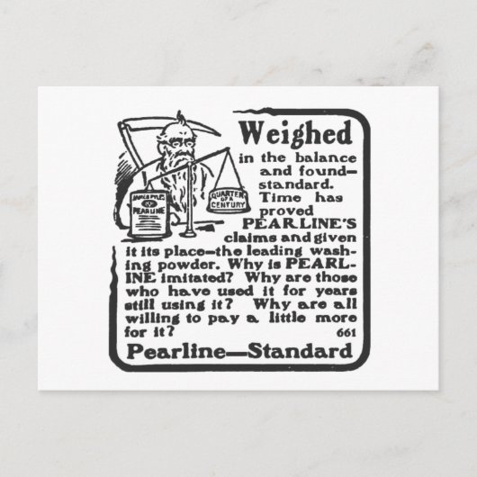 "Pearline Advertisement" Briefkaart (Voorkant)