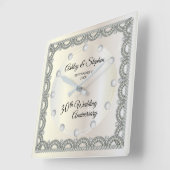 Pearls and Diamonds 30th Wedding Jubileum Vierkante Klok (Hoek)