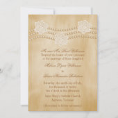 Pearls and Flowers Wedding Invitation Kaart (Voorkant)
