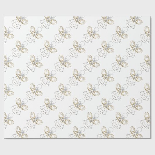 Pearls and Gold - Metallic kerstengel uit Joy Cadeaupapier (Vlak)