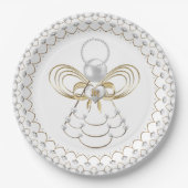 Pearls and Gold - Metallic kerstengel uit Joy Papieren Bordje (Voorkant)