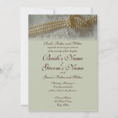 Pearls and Lace Wedding Invitation (Formele uitnod Kaart (Voorkant)