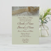 Pearls and Lace Wedding Invitation (Formele uitnod Kaart (Staand voorkant)
