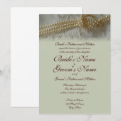Pearls and Lace Wedding Invitation (Formele uitnod Kaart (Voorkant / Achterkant)