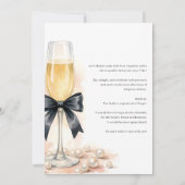 Pearls and Prosecco Black Bow Bridal Shower Kaart (Achterkant)