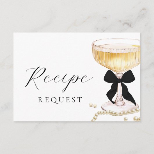 Pearls and Prosecco Black Bow Recipe Request Informatiekaartje (Voorkant)