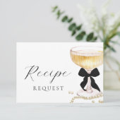 Pearls and Prosecco Black Bow Recipe Request Informatiekaartje (Staand voorkant)