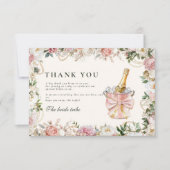 Pearls and Prosecco Bridal Bedankkaart (Voorkant)