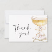 Pearls and Prosecco Bridal Shower Bedankkaart (Voorkant)