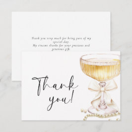 Pearls and Prosecco Bridal Shower Bedankkaart