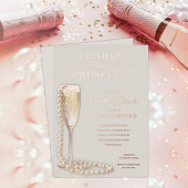 Pearls and Prosecco Bridal Shower Brunch & Bubbly Folie Uitnodiging
