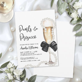 Pearls And Prosecco Bridal Shower Kaart