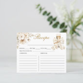 Pearls and Prosecco Bridal Shower Recipe Card (Staand voorkant)