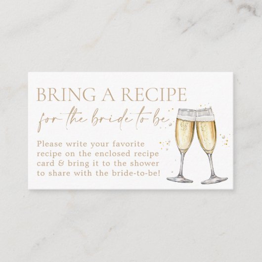 Pearls And Prosecco Bridal Shower Recipe Request Informatiekaartje (Voorkant)