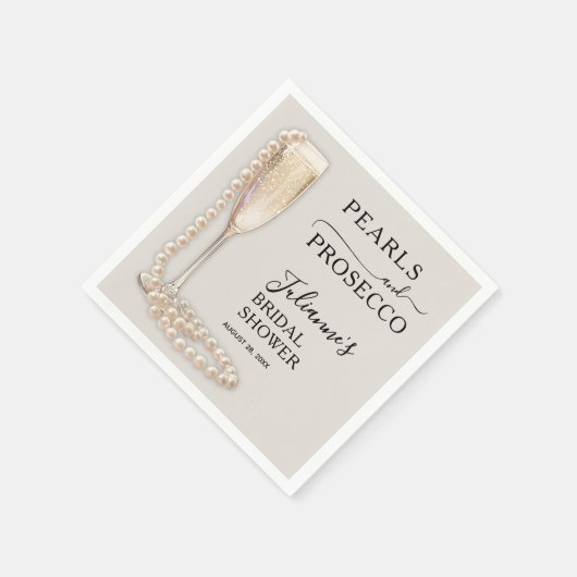 Pearls and Prosecco Bridal Shower Servet (Hoek)
