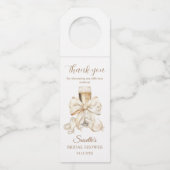 Pearls and Prosecco Bridal Shower Thank you Flessenhanger (Voorkant)