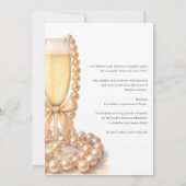 Pearls and Prosecco Elegant Bow Bridal Shower Kaart (Achterkant)