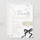 Pearls and Prosecco Ivory Bow  Bridal Shower  Kaart (Voorkant)