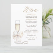 Pearls and Prosecco Whimsical Chic Menu Cards (Staand voorkant)