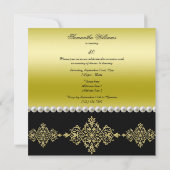 Pearls & Bow Gold & Black Fabulous 50 fotovrouwen Kaart (Achterkant)