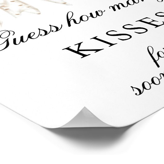 Pearls Bow Hoeveel Kisses Vrijgezellenfeest spel Poster (Hoek)