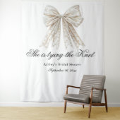 Pearls Bow Ze bindt de knoop Vrijgezellenfeest Wandkleed (In situ)