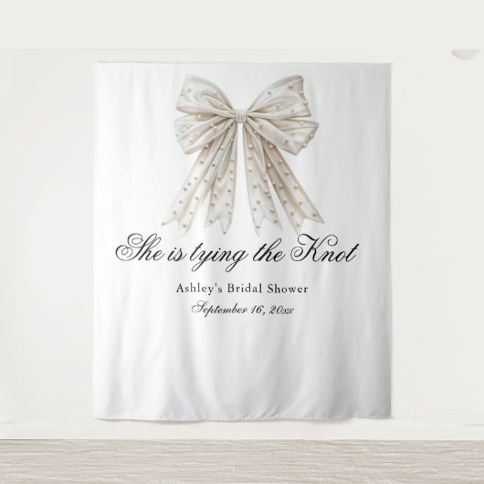 Pearls Bow Ze bindt de knoop Vrijgezellenfeest Wandkleed (Voorkant)