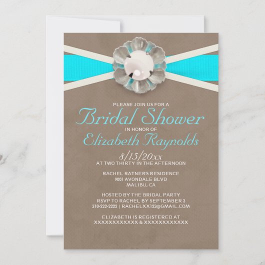Pearls Bridal Shower Invitations Kaart (Voorkant)