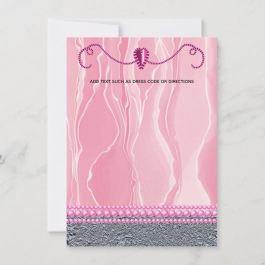 Pearls & Bright roze Silk Retirement Party Kaart (Achterkant)